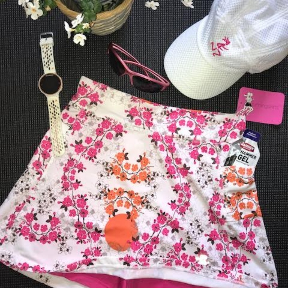 Pink Blossom Athletic Running Skirt